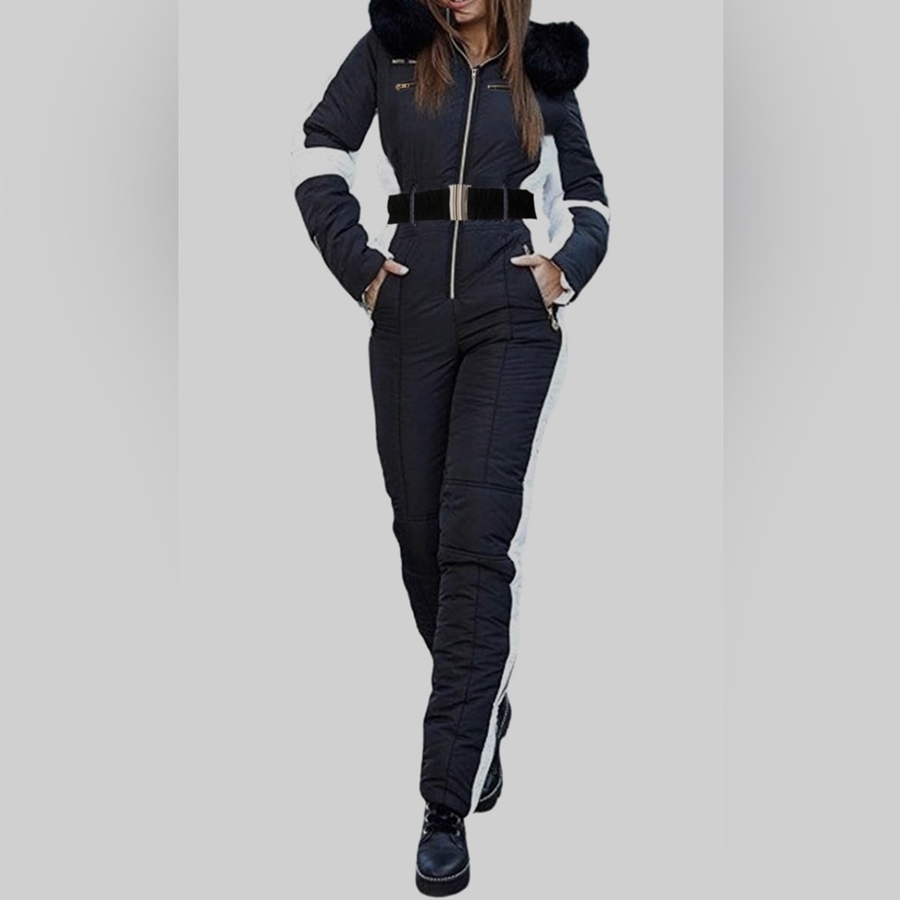 SOLD! Black one piece snowsuit